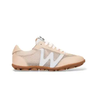 per donna AP-2101 Sneakers in pelle beige Nysa01 (36), Basso, 3 a 5cm, Stringhe, Nessuno, Casual
