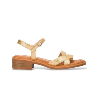 per donna B-9610 Sandali dorati Tokat (36), Pelle, Oro, 1 a 3 cm, Fibbia, Casual