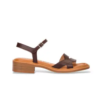 per donna B-9610 Sandali marroni Tokat (36), Pelle, Marrone, 1 a 3 cm, Fibbia, Casual
