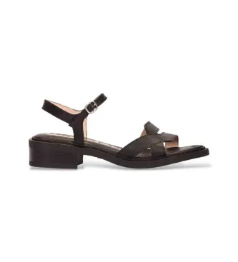 per donna B-9610 Sandali neri Tokat (42), Pelle, Nero, 1 a 3 cm, Fibbia, Casual