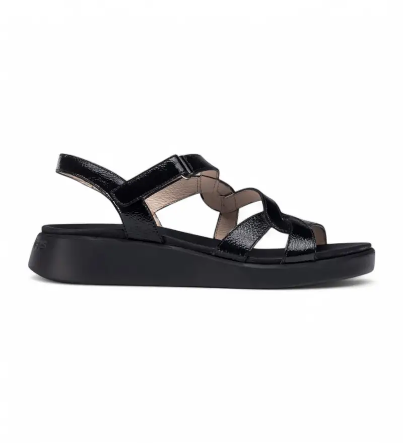 per donna. C-6541_2024_5792 Sandali Cordelia in pelle nera (36), Nero, 1 a 3 cm, Velcro, Casual