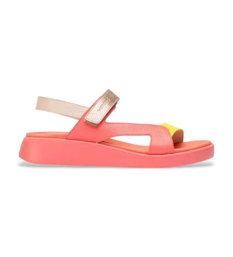 per donna C-6543 Sandali in pelle corallo Hali (36), 1 a 3 cm, Velcro, Casual