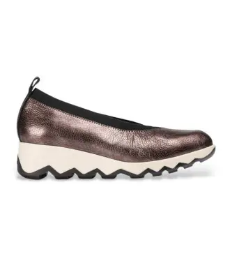 per donna C-7610 Zeppe in pelle di piombo Simon (38), 3 a 5cm, Nessuno, Casual, Bronzo