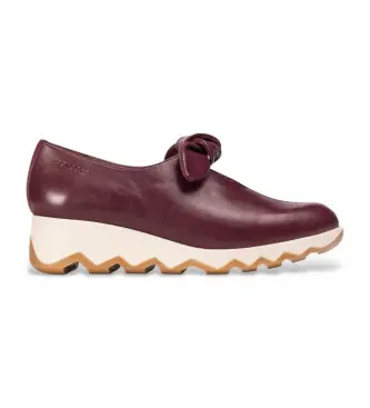 per donna C-7611 Scarpe in pelle color marrone Simon 11 (41), Basso, Stringhe, Casual, Granata Bordeaux