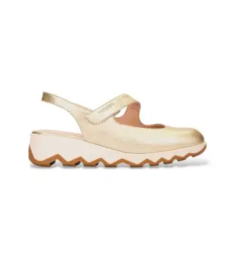 per donna C-7622 Sandali in pelle effetto oro (36), 3 a 5cm, Nessuno, Casual Cammello