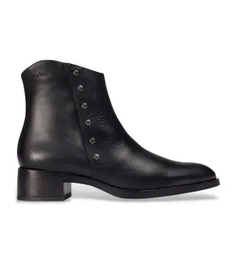 per donna D-1807 Stivaletti in pelle nera Bonjour 07 (41), Nero, 1 a 3 cm, Cerniera, Casual