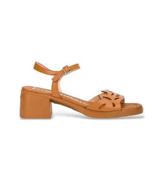 per donna D-2301 Sandali in pelle marrone Toka (36), 3 a 5cm, Fibbia, Casual