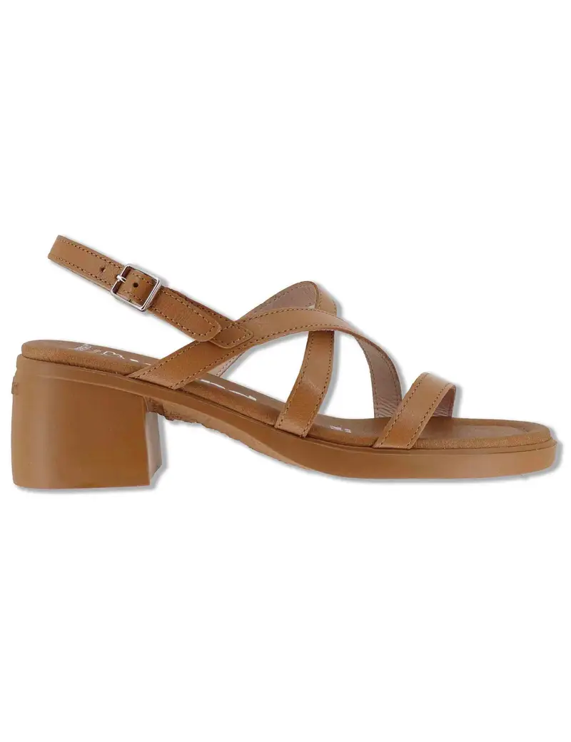 Slingback in pelle cuoio con fondo extraleggero Donna D-2303 014