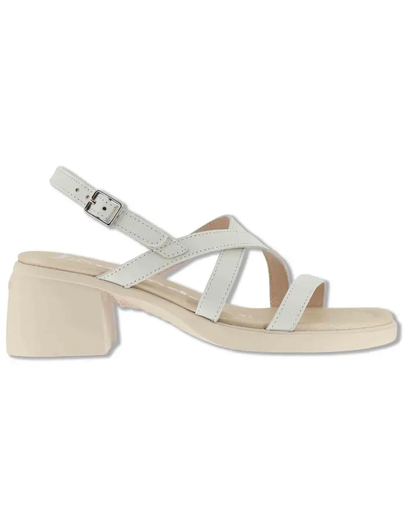 Slingback in pelle off white con fondo extraleggero Donna D-2303 100