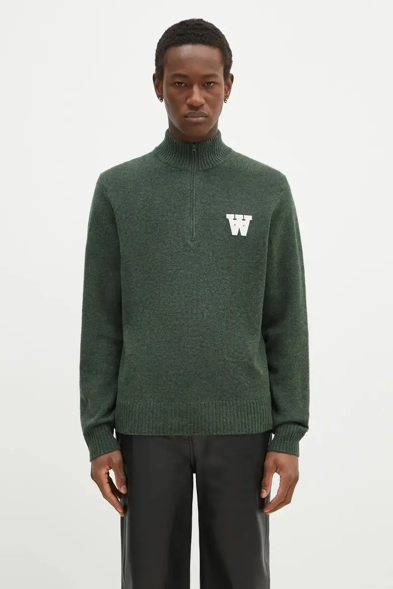 maglione in lana Blu AA CS Halfzip uomo colore verde 10325502.4159