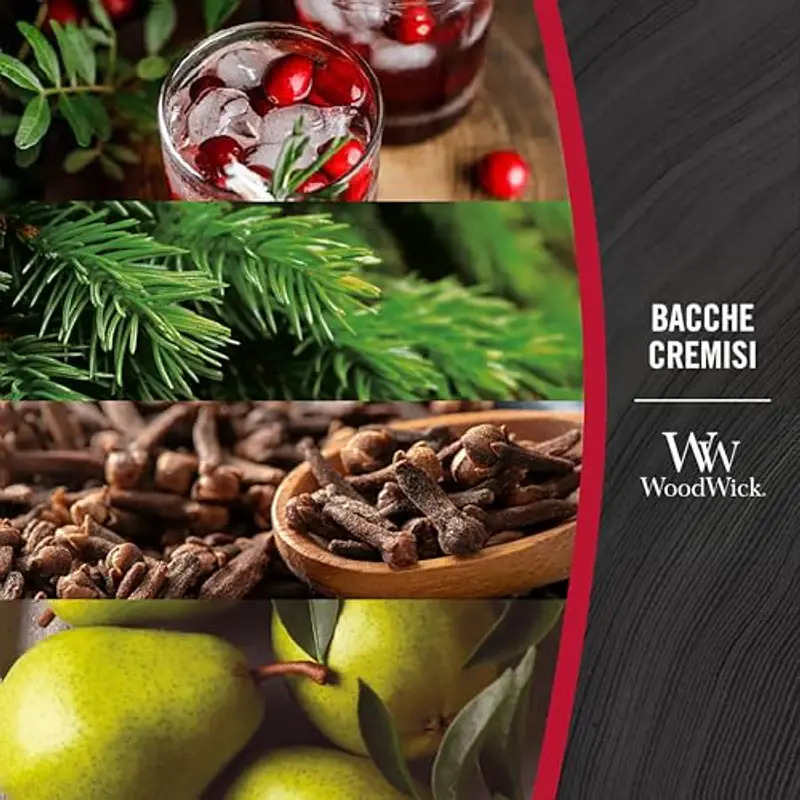 WoodWick Candela profumata con stoppino scoppiettante | Candela a clessidra piccola Bacche viola | Fino a 20 ore di miniatura 2