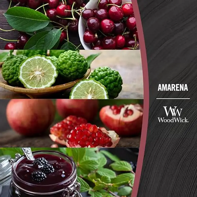 WoodWick Candela profumata con stoppino scoppiettante | Candela a clessidra piccola Ciliegia Morello | Fino a 20 ore di miniatura 2