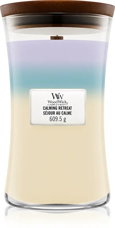 Trilogy Calming Retreat candela profumata con stoppino in legno 609.5 g