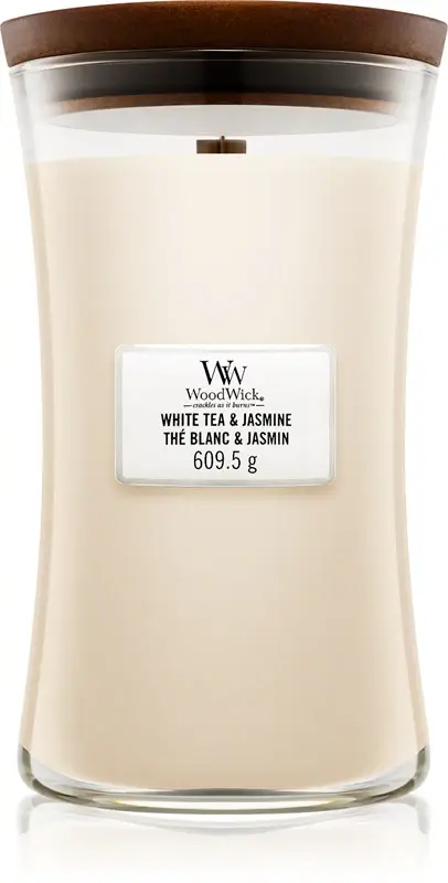 White Tea & Jasmine candela profumata con stoppino in legno 609.5 g