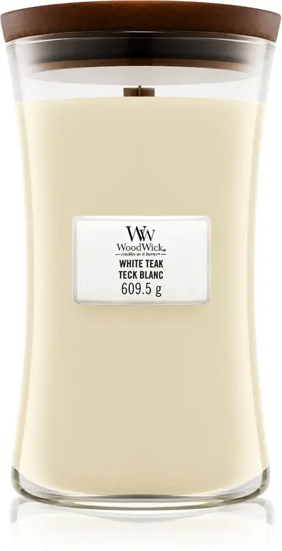 White Teak candela profumata con stoppino in legno 609,5 g
