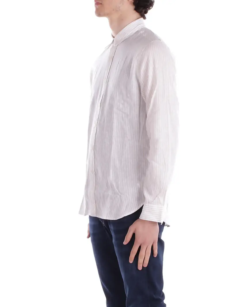 Camicia Uomo WOOLRICH Riga beige Cotton linen shirt miniatura 2