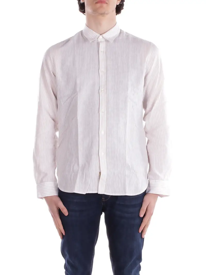 Camicia Uomo WOOLRICH Riga beige Cotton linen shirt