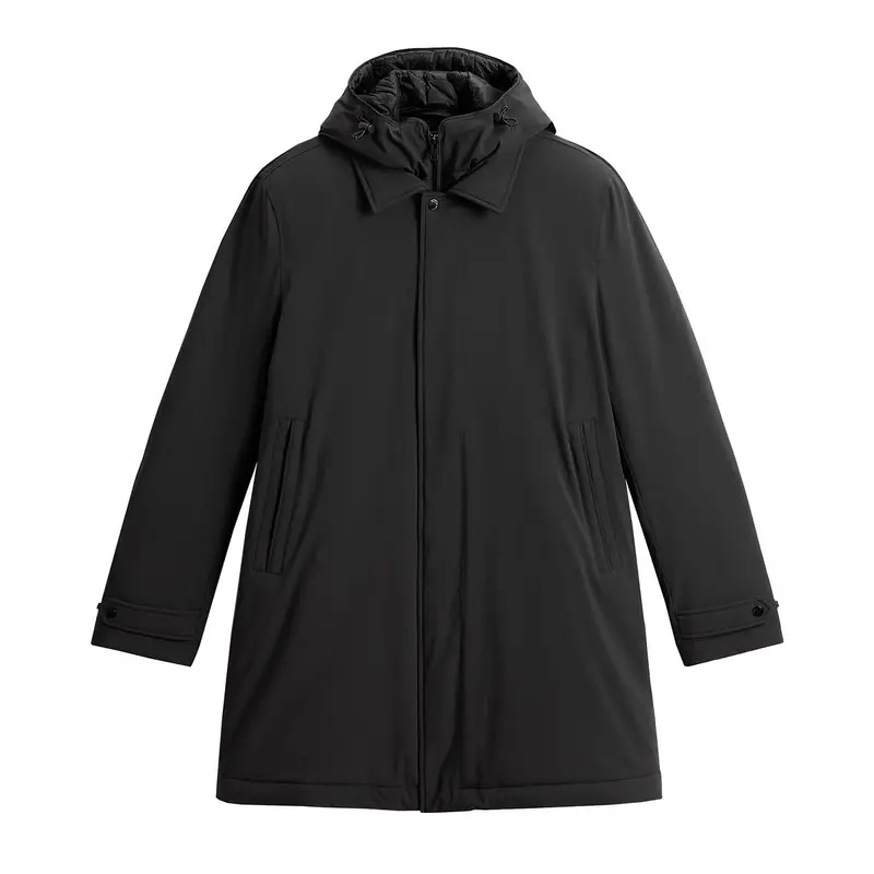 CAPPOTTO 2 IN 1 CON CAPPUCCIO E PETTORINA STACCABILE Nero