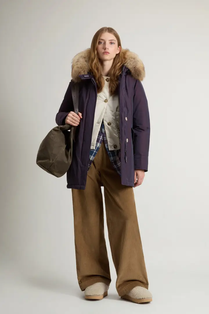 Donna Arctic Parka in Ramar Cloth con pelliccia removibile Lilla Nightshade Two Tone
