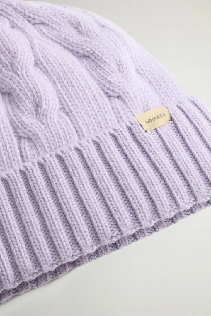 Donna Berretto in pura lana con lavorazione a trecce Lilla Soft Violet miniatura 2