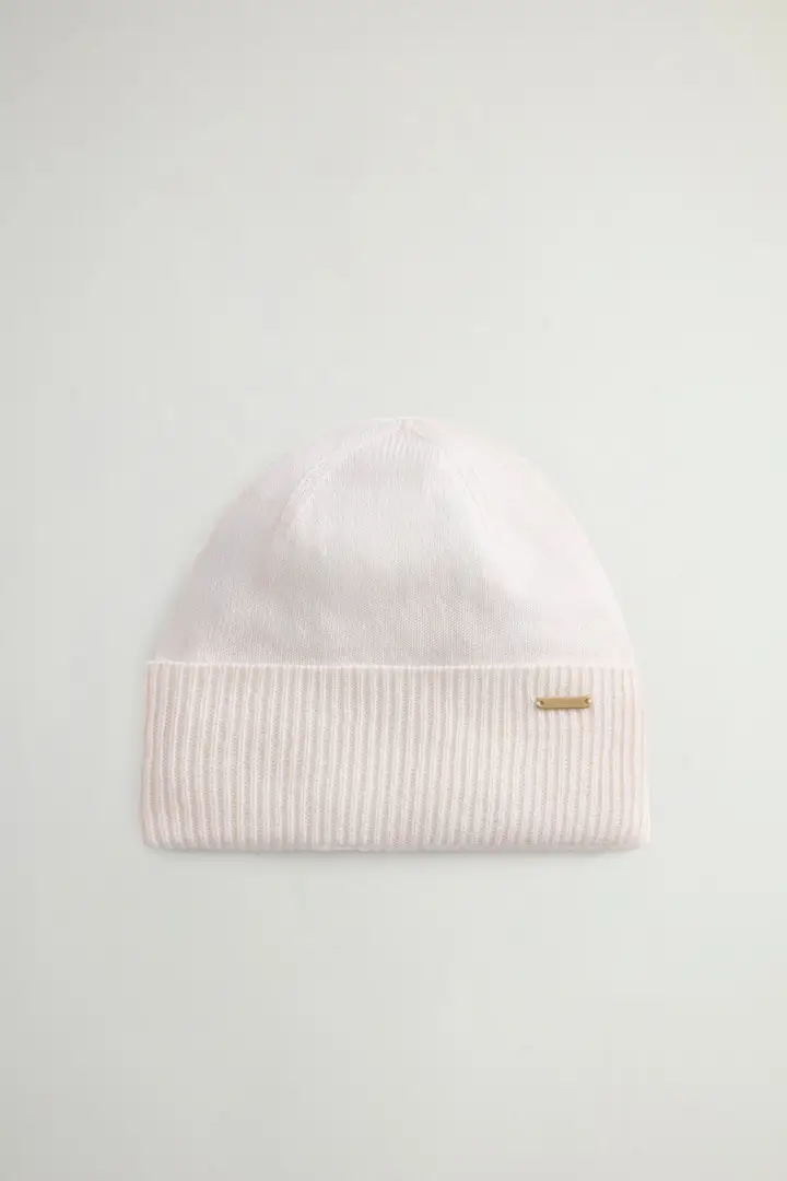 Donna Berretto in puro cashmere Bianco Milky Cream