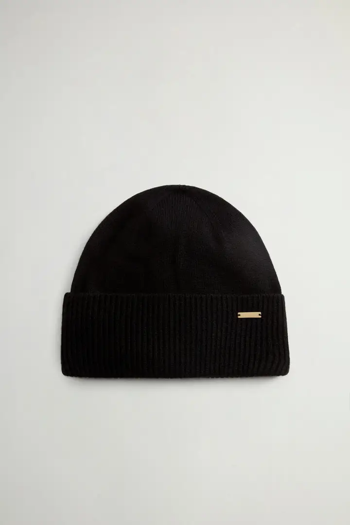 Donna Berretto in puro cashmere Nero Black