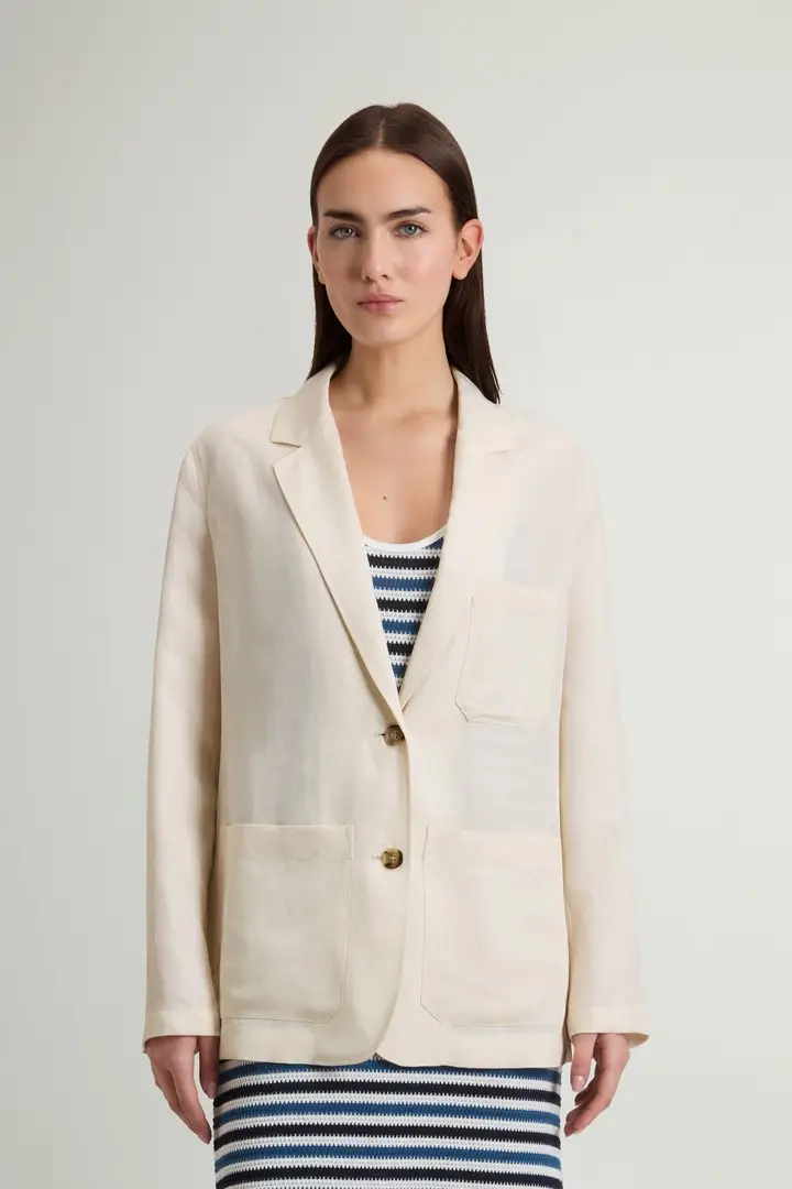 Woolrich Blazer Donna Bianco 4317532 miniatura 2