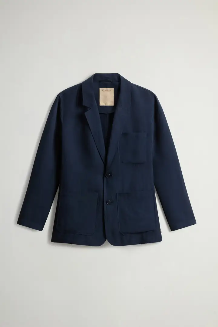 donna Blazer in misto lino Blu Melton Blue