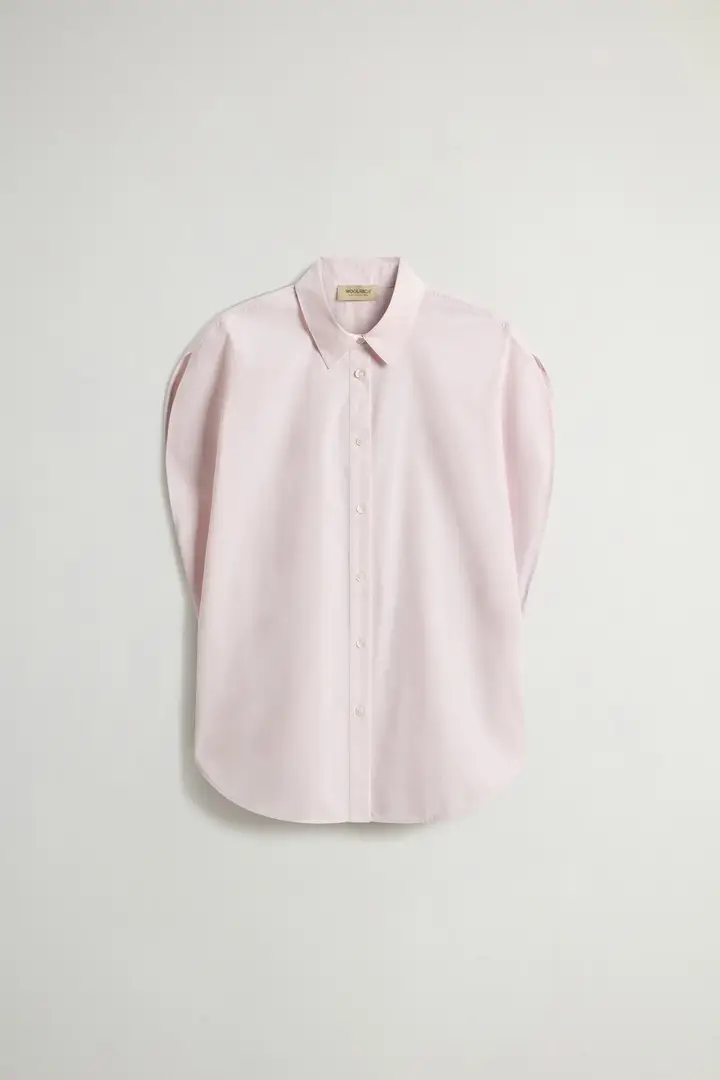 donna Blusa in popeline di puro cotone Rosa Pale Lilac