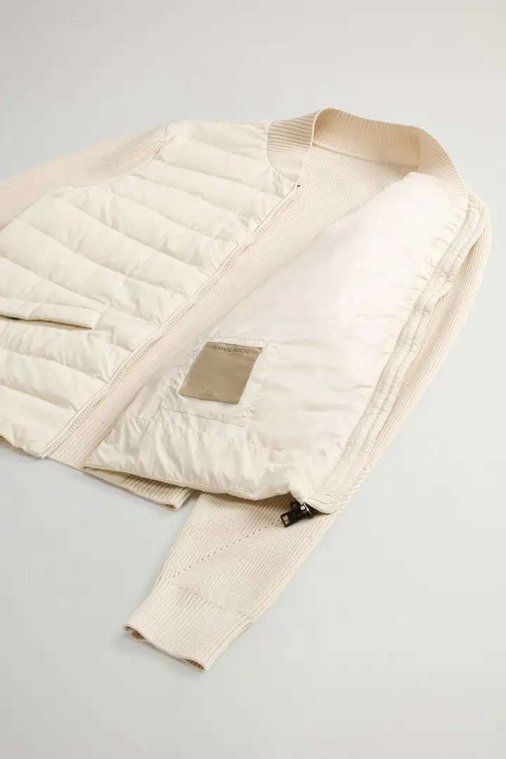 donna Bomber ibrido in nylon Bianco Milky Cream miniatura 3