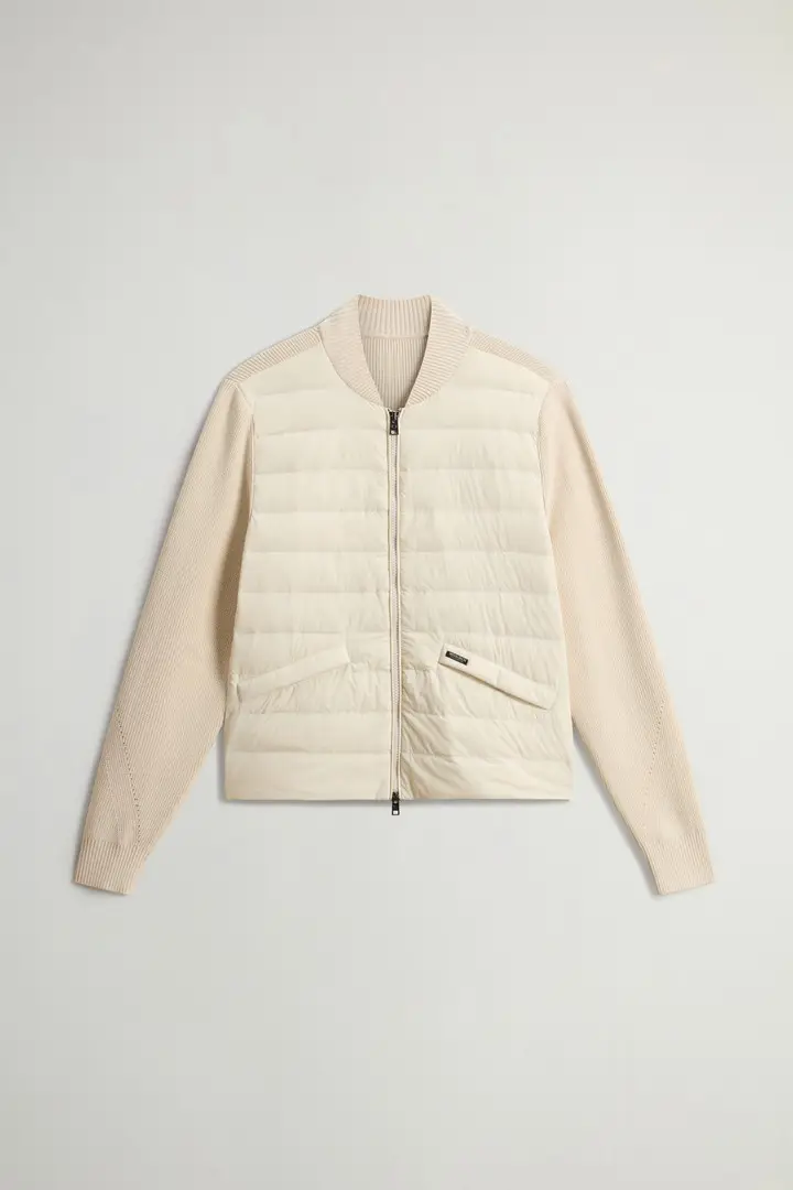 donna Bomber ibrido in nylon Bianco Milky Cream