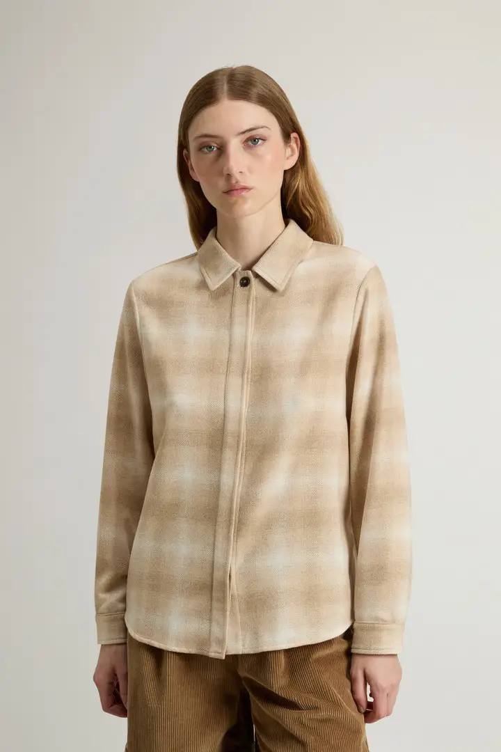 Donna Camicia in misto lana italiana Beige Hombre Beige