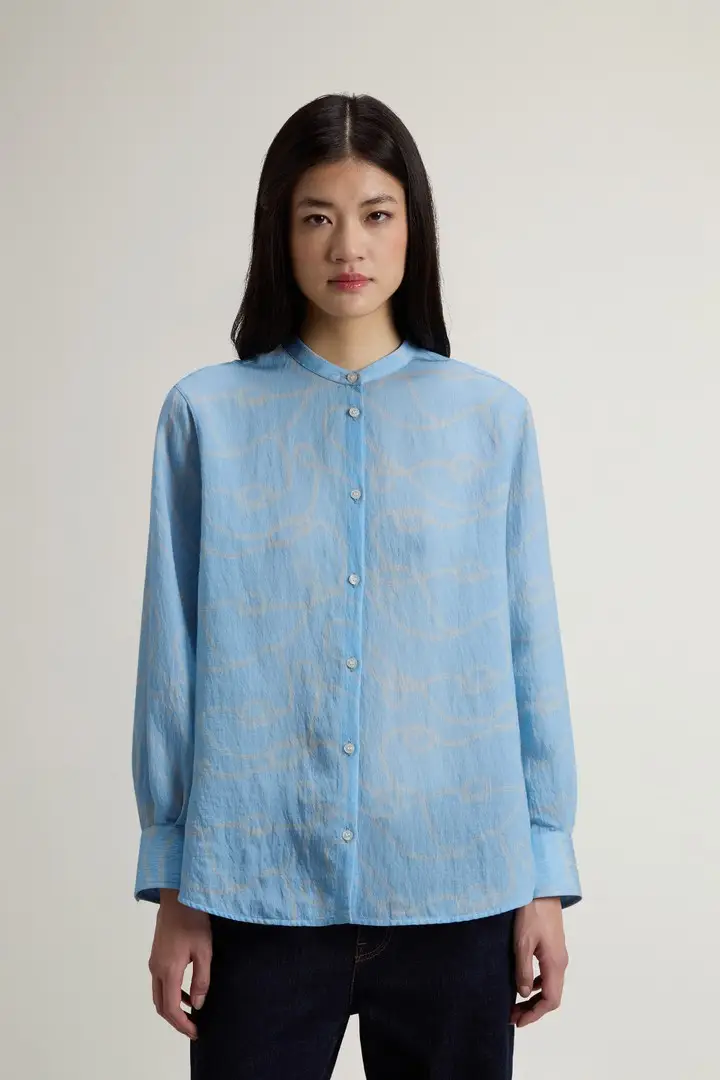 donna Camicia in misto Lyocell Blu Rope Blue Whiff