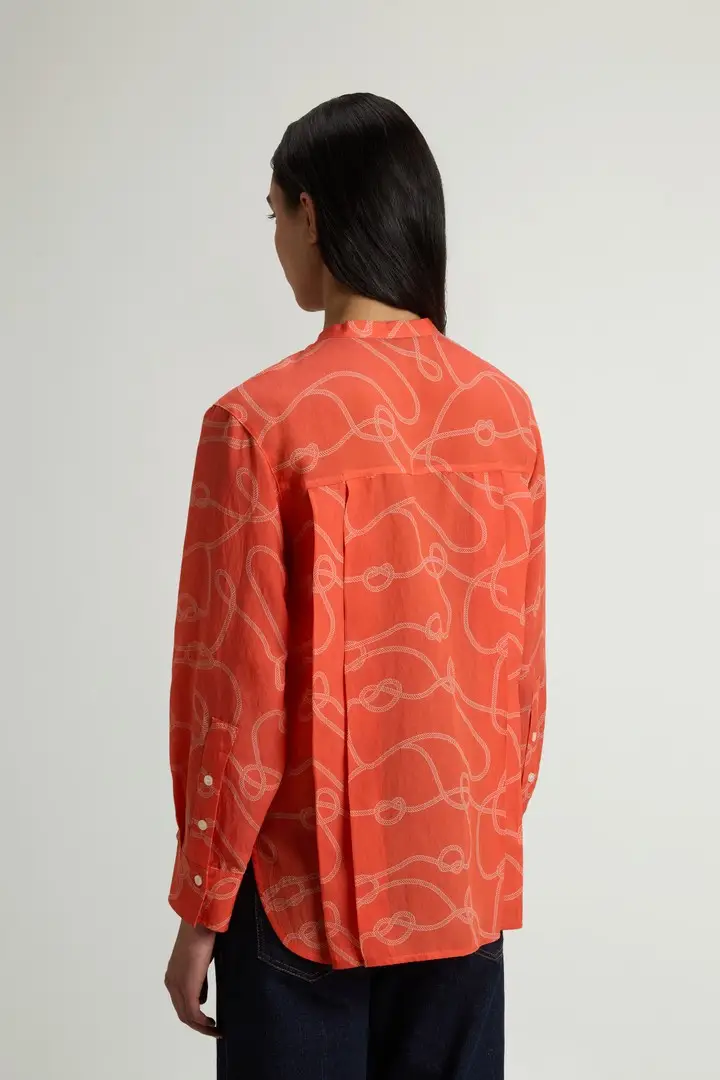 donna Camicia in misto Lyocell Rosso Paprika Rope miniatura 2