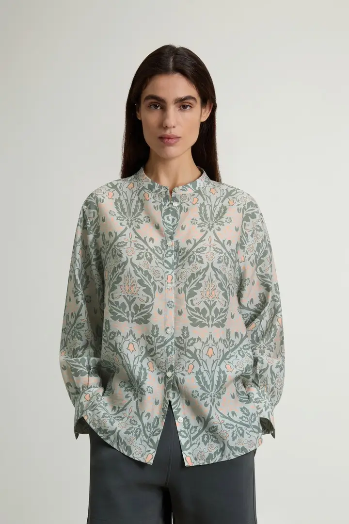 donna Camicia in misto Lyocell Verde Alpine Floral Line