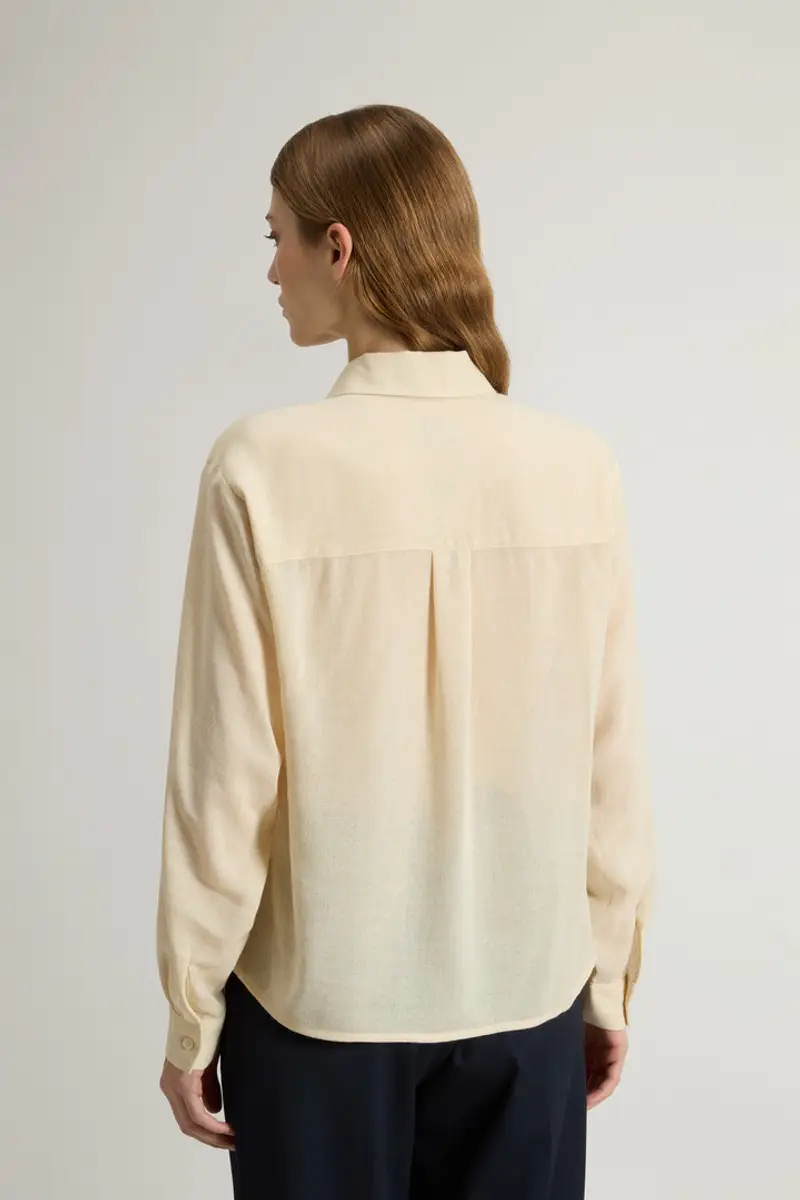 Woolrich Donna Camicia in tessuto garzato italiano Bianco Taglia XXS miniatura 2