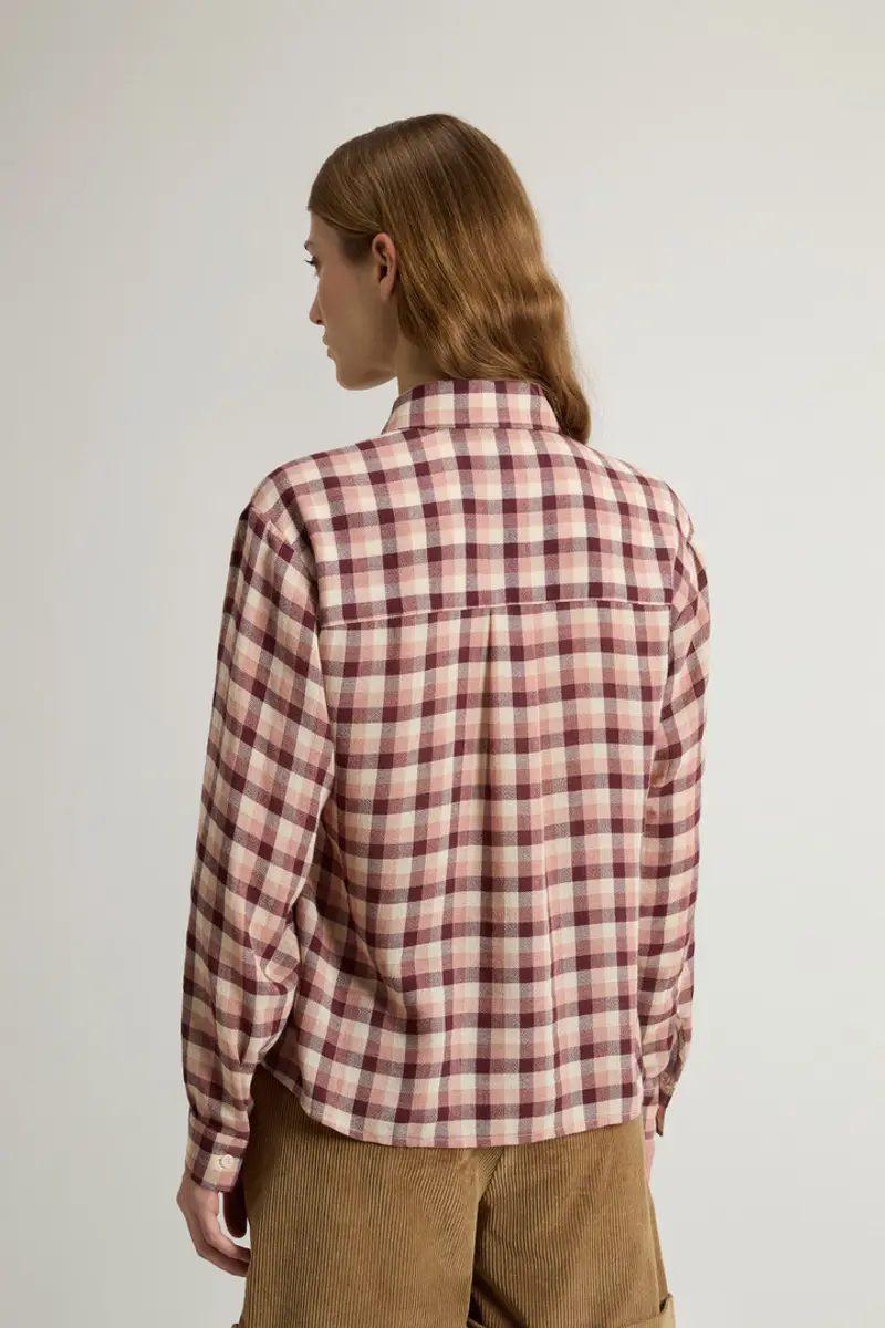 Woolrich Donna Camicia in tessuto garzato italiano Rosa Taglia XXS miniatura 2
