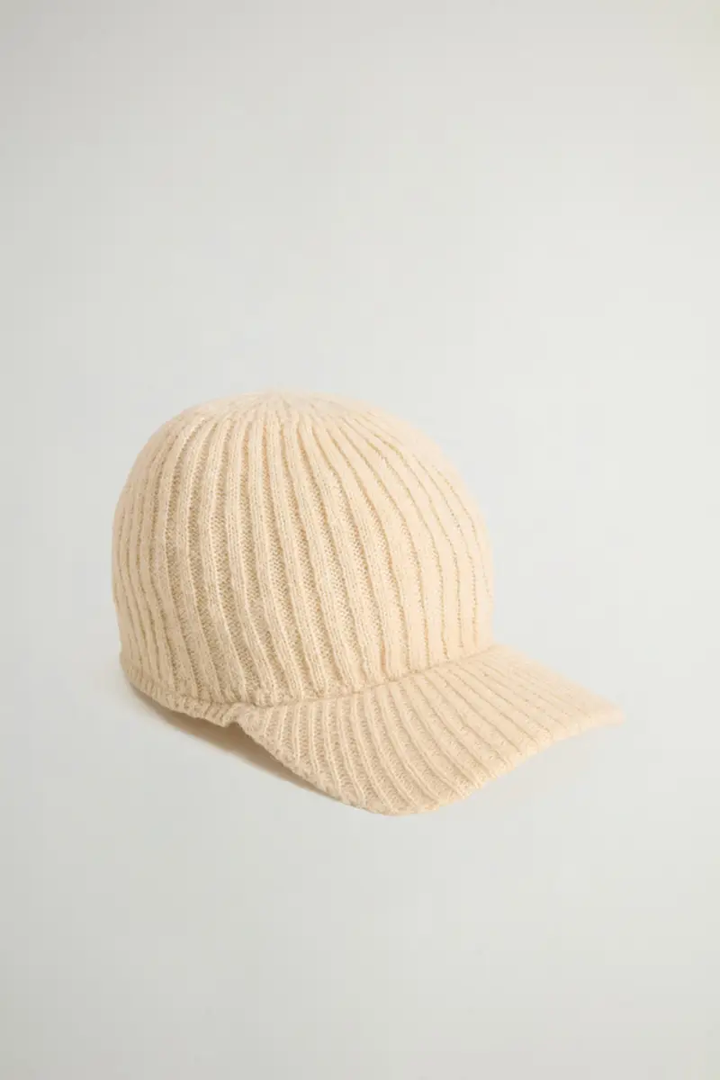 Donna Cappellino in misto lana e alpaca Bianco Milky Cream