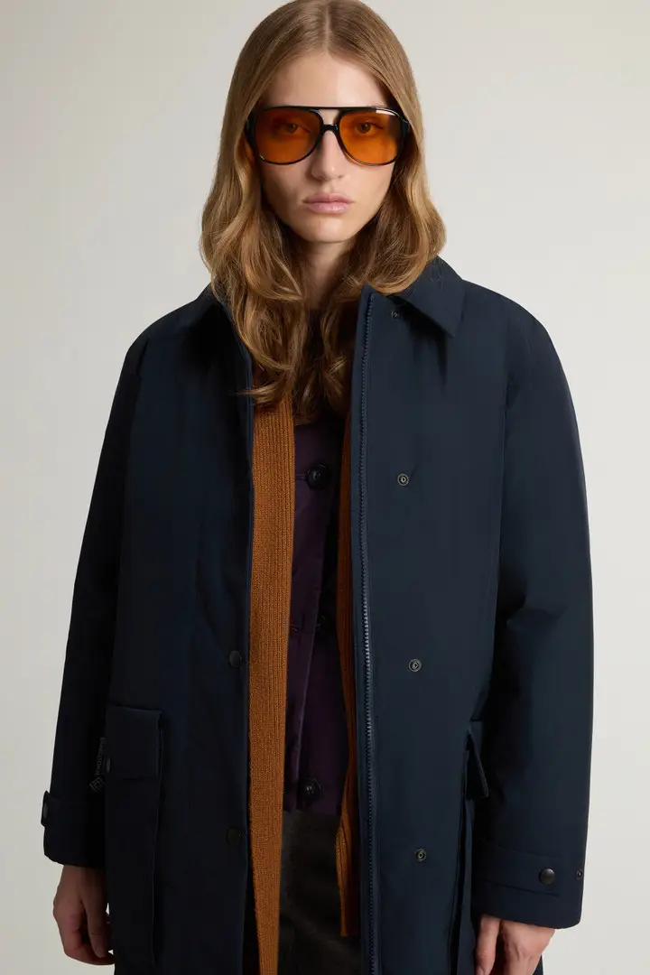 donna Cappotto in WINDSTOPPER GORE-TEX Blu Melton Blue miniatura 3
