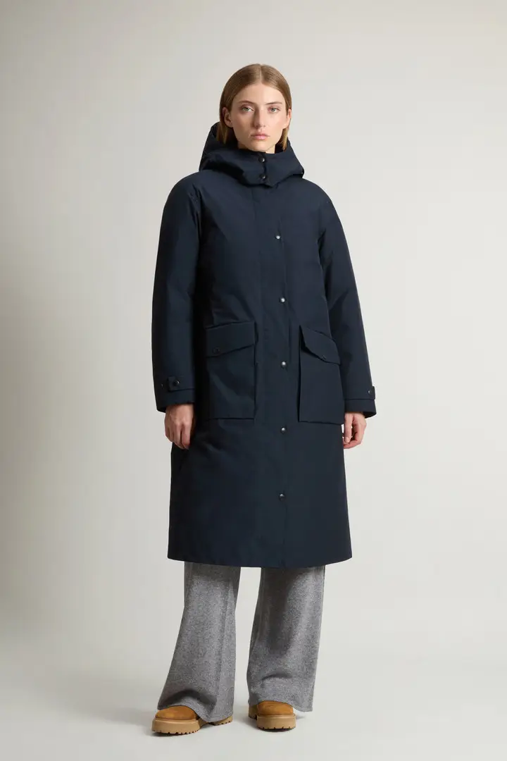 donna Cappotto in WINDSTOPPER GORE-TEX Blu Melton Blue
