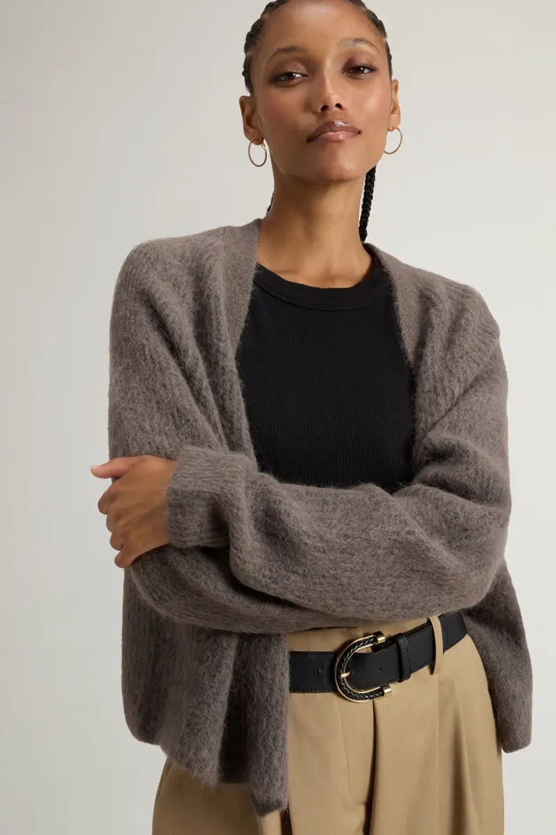 Woolrich Cardigan Donna Grigio 2414738 miniatura 3