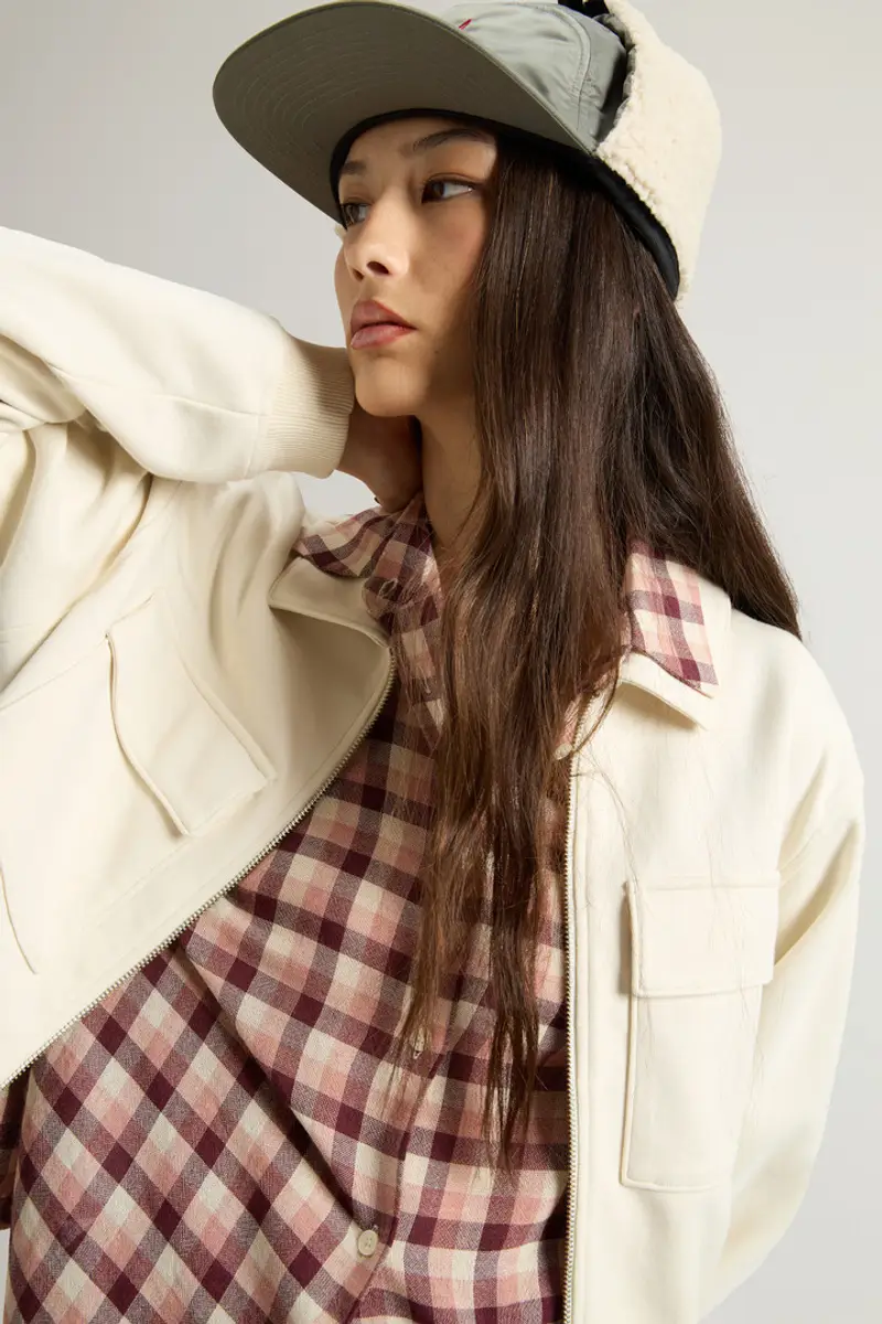 Woolrich Donna Felpa in misto cotone interlock Bianco Taglia XXS miniatura 3