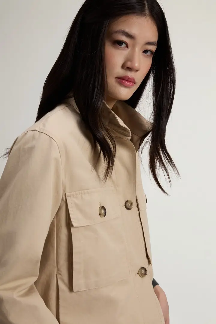 donna Giacca a camicia Field in puro cotone lavato Beige White Pepper miniatura 3