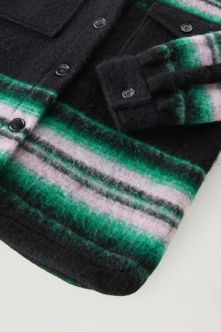 donna Giacca a camicia Gentry in misto lana Nero Black Stripe miniatura 2