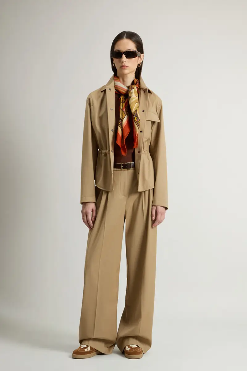 Woolrich Donna Giacca a camicia in misto lana Beige Taglia XXS