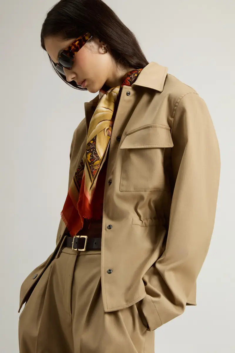 Woolrich Donna Giacca a camicia in misto lana Beige Taglia XXS miniatura 3