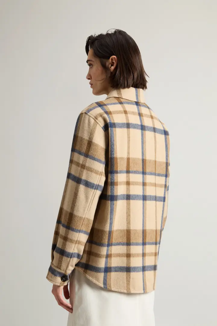 donna Giacca a camicia in misto lana Bianco Milky Cream Check miniatura 2