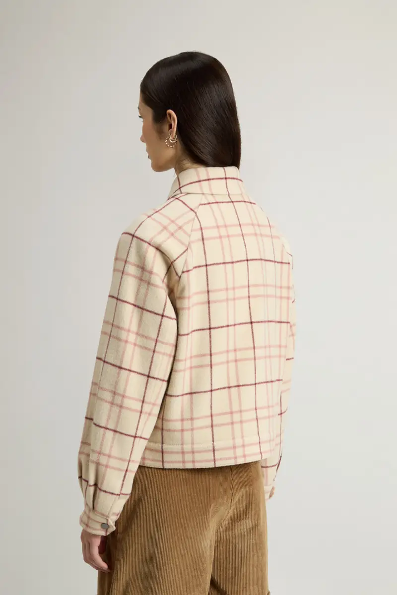 Donna Giacca a camicia in misto lana con motivo a quadri Multicolore Cream Check miniatura 2