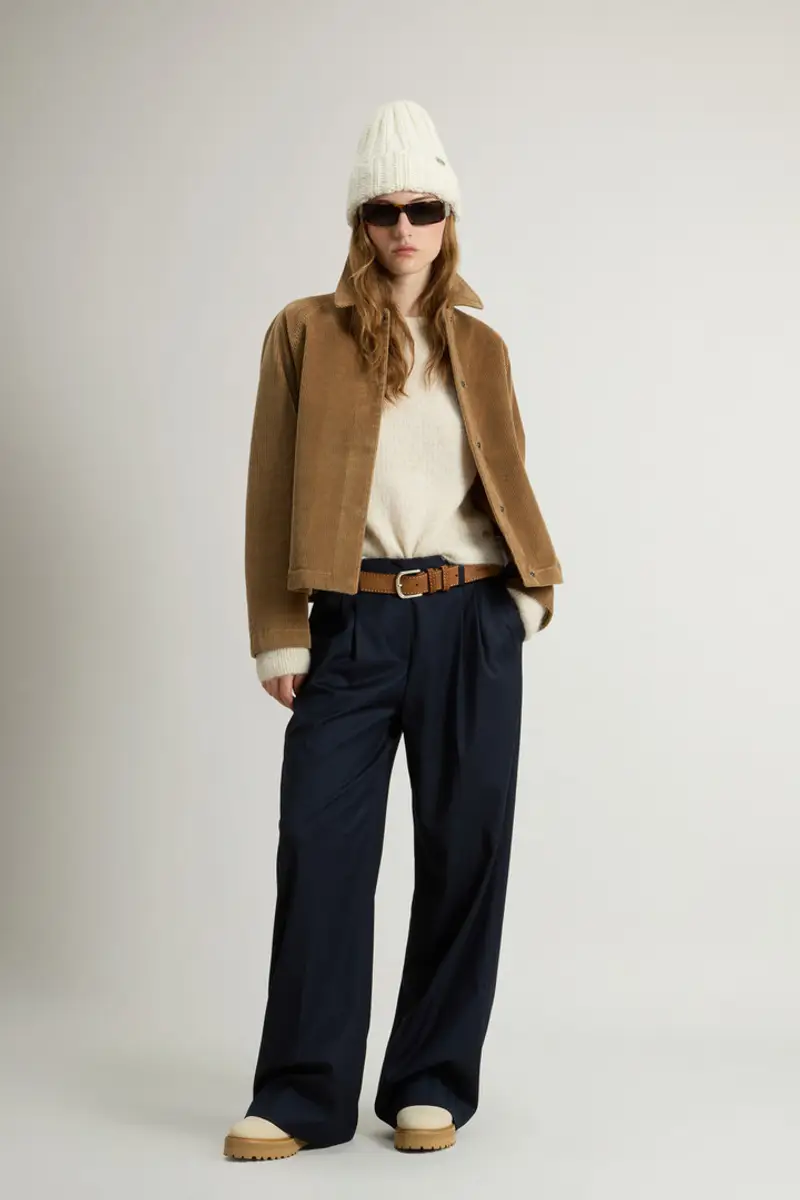 Woolrich Donna Giacca a camicia in velluto a coste Beige Taglia XXS