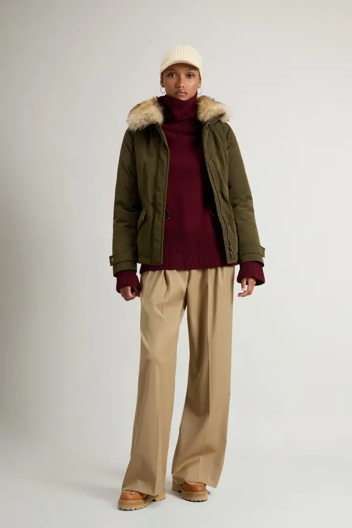 Donna Giacca Grace in Peached Poly Verde Dark Green